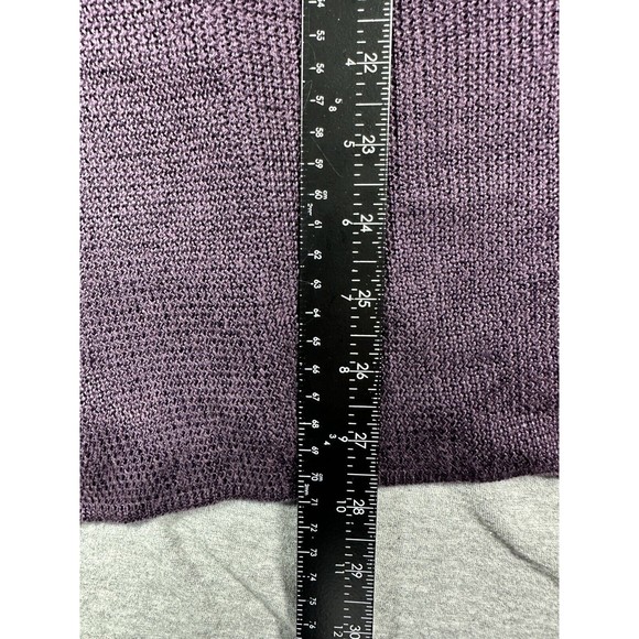 TALBOTS PURPLE WOOD BUTTON CARDIGAN LARGE KNIT LONG SLEEVE - Picture 6 of 8